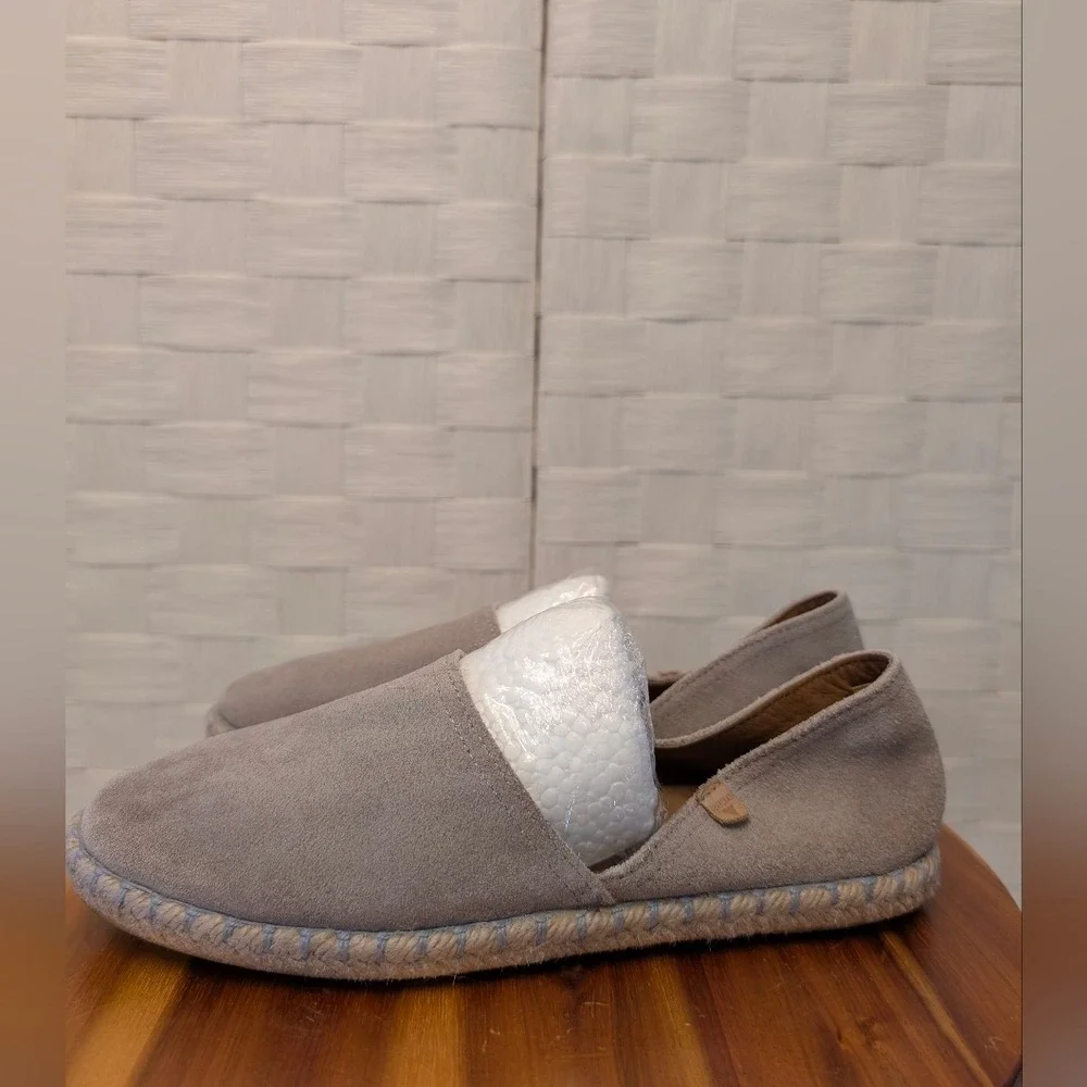 Verbenas Gaudi Taupe Suede Espadrilles Made in Spain Flat‎ Slip On Shoes Size 37